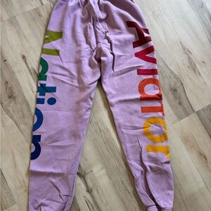 Aviator Nation womens Sweatpants in Purple with Multicolor Logo